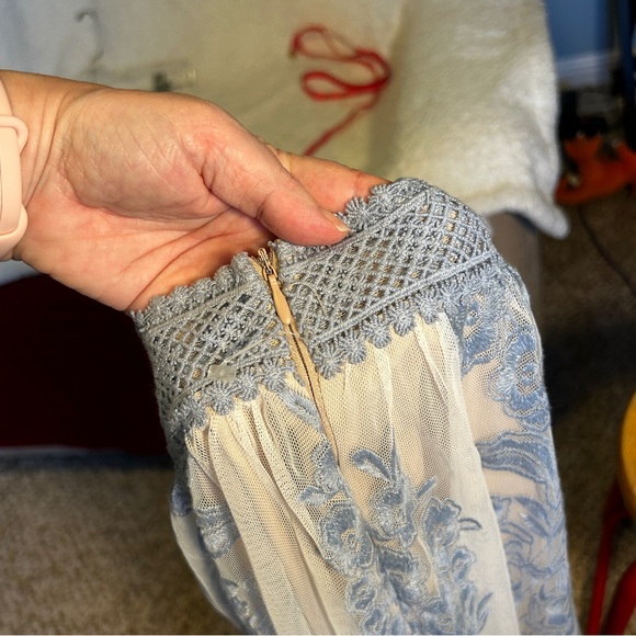 Altar'd State Anissa Embroidered Floral Boho Coquette Mesh Lace Maxi Skirt S - Picture 6 of 7